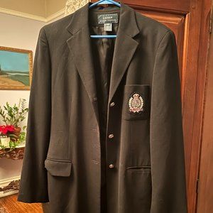 Vintage - 90s Lauren Ralph Lauren Wool Lined Crest Blazer - Size 10